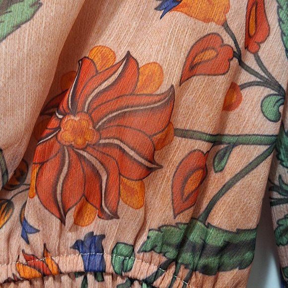 Guess Eco Brigida Chiffon Flare Dress with Floral Pattern - Picture 4 of 6